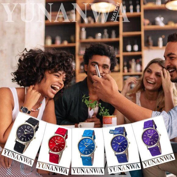 10 Pack Women Men Unisex Platinum Watches Roman Leather Band Analog Quartz Wrist - Picture 5 of 9